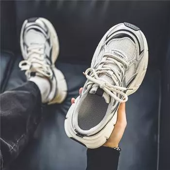 Мужские большие противоскользящие и износостойкие модные кроссовки в стиле ретро на толстой подошве, модная обувь, спортивная обувь, повседневная обувь 39 серый