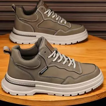 Мужские большие рабочие ботинки в стиле ретро - повседневные туфли Martin с низким верхом 40 коричневый