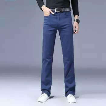 Мужские большие расклешенные джинсы, расклешенные брюки, свободный крой, мужские дизайнерские классические повседневные джинсы, джинсы для мужчин 28 королевский синий