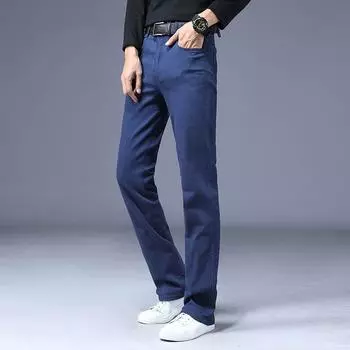 Мужские большие расклешенные джинсы, расклешенные брюки, свободный крой, мужские дизайнерские классические повседневные джинсы, джинсы для мужчин 28 королевский синий