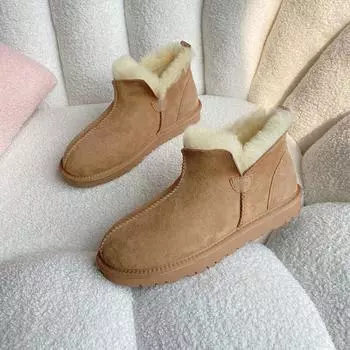 Мужские большие зимние сапоги из овчины и меха — зимние теплые, нескользящие, низкие, модные 42