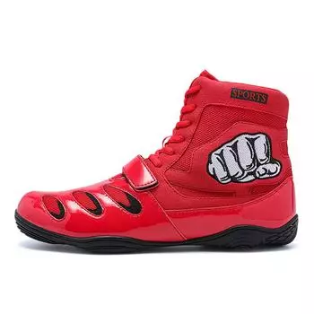 Мужские борцовки Легкая дышащая тренировочная обувь Прочная обувь для борьбы бокса тяжелой атлетики 41 красный