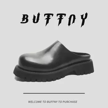 Мужские босоножки-полусапожки из матовой кожи на толстой подошве 2024 года Size 42