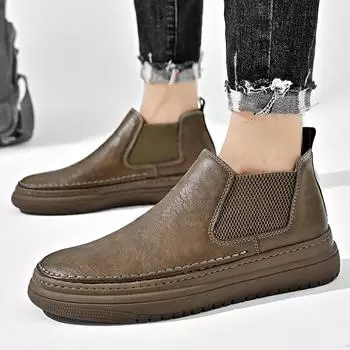 Мужские ботильоны без шнуровки рабочие ботинки 39 хаки