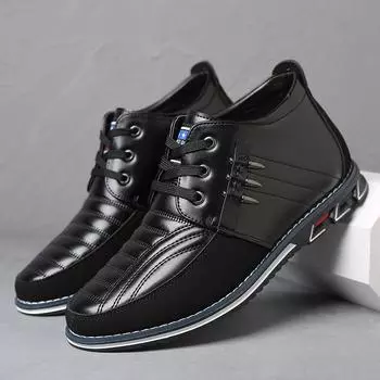 Мужские ботильоны из микрофибры, кожаные, на заклепках, на шнуровке, деловые, модные, мужские, классические, качественные, осенние, мужские ботинки 6 чёрный