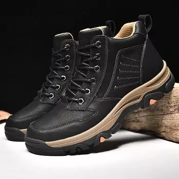 Мужские ботильоны из натуральной кожи на шнуровке, осенне-зимняя мужская обувь, модные повседневные ботинки из коровьей кожи для отдыха на природе, зимние ботинки 6.5