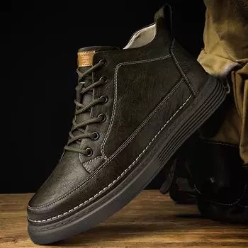 Мужские ботильоны из спилковой кожи, высококачественные кроссовки для отдыха, мужская мягкая обувь для скейтборда, деловые туфли-оксфорды ручной работы 36