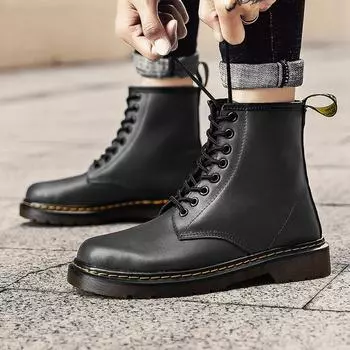 Мужские ботильоны на толстой подошве, дизайнерские роскошные женские черные кожаные короткие ботинки большого размера для работы на открытом воздухе, мотоциклетная обувь 34 зелёный