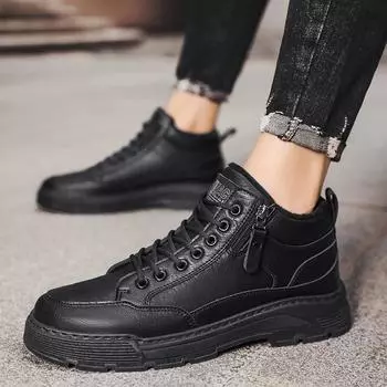 Мужские ботильоны с высоким верхом, сохраняющие тепло, мужские зимние ботинки, нескользящие зимние ботильоны, зимняя обувь для активного отдыха, мужские теплые кроссовки 39