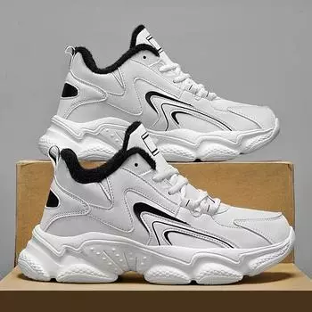 мужские ботинки 2024 года, новые зимние тапочки, теплые мужские туфли, водонепроницаемые нескользящие плюшевые кроссовки, мужские теннисные туфли, ботинки, мужские кроссовки, зимние 39