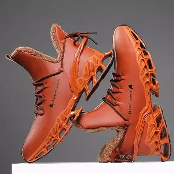 мужские ботинки 2024 года, новые зимние тапочки, теплые мужские туфли, водонепроницаемые нескользящие плюшевые кроссовки, мужские теннисные туфли, ботинки, мужские кроссовки, зимние 39