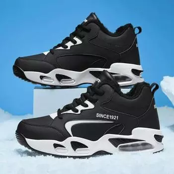 мужские ботинки 2024 года, новые зимние тапочки, теплые мужские туфли, водонепроницаемые нескользящие плюшевые кроссовки, мужские теннисные туфли, ботинки, мужские кроссовки, зимние 39