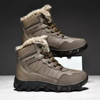 мужские ботинки 2024 года, новые зимние тапочки, теплые мужские туфли, водонепроницаемые нескользящие плюшевые кроссовки, мужские теннисные туфли, ботинки, мужские кроссовки, зимние 39