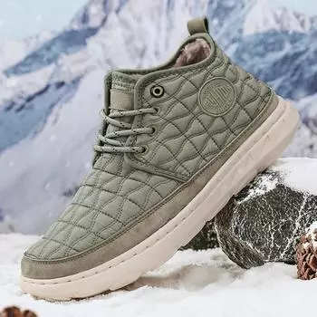 Мужские ботинки 2024 года, новые зимние тапочки, теплые мужские туфли, водонепроницаемые нескользящие плюшевые кроссовки, мужские теннисные туфли, ботинки, мужские кроссовки, зимние 38