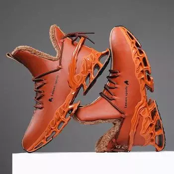 мужские ботинки 2024 года, новые зимние тапочки, теплые мужские туфли, водонепроницаемые нескользящие плюшевые кроссовки, мужские теннисные туфли, ботинки, мужские кроссовки, зимние 39