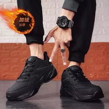 мужские ботинки 2024 года, новые зимние тапочки, теплые мужские туфли, водонепроницаемые нескользящие плюшевые кроссовки, мужские теннисные туфли, ботинки, мужские кроссовки, зимние 39