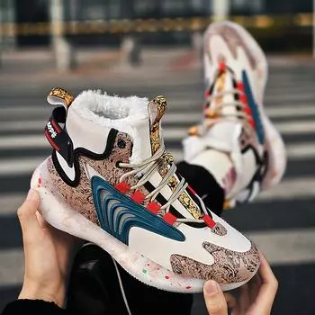 мужские ботинки 2024 года, новые зимние тапочки, теплые мужские туфли, водонепроницаемые нескользящие плюшевые кроссовки, мужские теннисные туфли, ботинки, мужские кроссовки, зимние 39