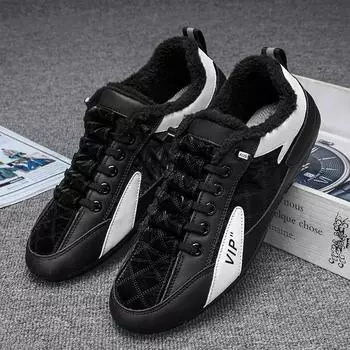 мужские ботинки 2024 года, новые зимние тапочки, теплые мужские туфли, водонепроницаемые нескользящие плюшевые кроссовки, мужские теннисные туфли, ботинки, мужские кроссовки, зимние 39