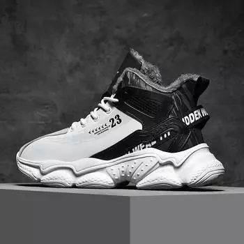 мужские ботинки 2024 года, новые зимние тапочки, теплые мужские туфли, водонепроницаемые нескользящие плюшевые кроссовки, мужские теннисные туфли, ботинки, мужские кроссовки, зимние 39