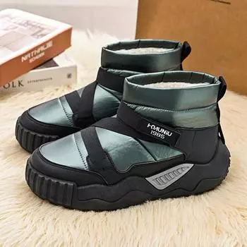 мужские ботинки 2024 года, новые зимние тапочки, теплые мужские туфли, водонепроницаемые нескользящие плюшевые кроссовки, мужские теннисные туфли, ботинки, мужские кроссовки, зимние 39