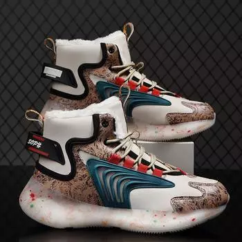 мужские ботинки 2024 года, новые зимние тапочки, теплые мужские туфли, водонепроницаемые нескользящие плюшевые кроссовки, мужские теннисные туфли, ботинки, мужские кроссовки, зимние 35