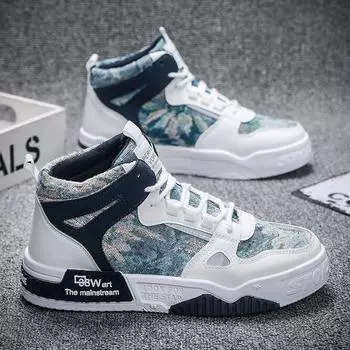 Мужские ботинки 2025 Весна Новые модные высокие ботильоны Удобные повседневные кроссовки на платформе Высококачественные дышащие кроссовки 39