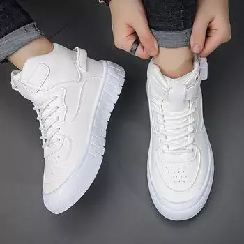 Мужские ботинки 2025 Весна Новые однотонные высокие кроссовки с высоким верхом на платформе Роскошные туфли для скейтбординга для мужчин Zapatillas De Hombre 39