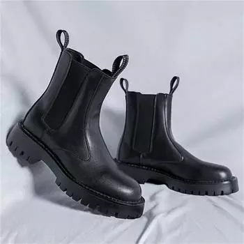 Мужские ботинки челси из спилка, ботильоны на платформе, мужские мотоциклетные ботинки на толстой подошве, весенняя мужская повседневная обувь на массивном каблуке 40