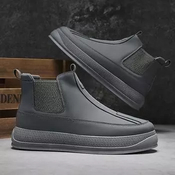 Мужские ботинки «Челси» на толстой подошве, короткие ботинки, универсальная обувь без застежек 42