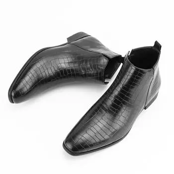 Мужские ботинки челси с квадратной головкой, стильные мужские ботинки с индивидуальным дизайном D609 40 кофейный