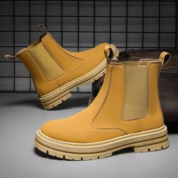 Мужские ботинки челси весна и осень мода повседневные ботильоны мужская рабочая защитная обувь обувь 39 хаки