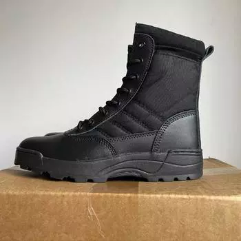 Мужские ботинки Desert Boots Outdoor Off-road с высоким берцем, мужские ботинки до середины голени, износостойкие мотоциклетные ботинки на толстой подошве для мужчин, рабочая обувь 36 чёрный