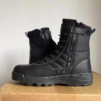 Мужские ботинки Desert Boots Outdoor Off-road с высоким берцем, мужские ботинки до середины голени, износостойкие мотоциклетные ботинки на толстой подошве для мужчин, рабочая обувь 36 чёрный