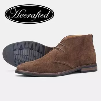Мужские ботинки дезерты из натуральной кожи, мужские замшевые ботильоны в стиле ретро 39 коричневый
