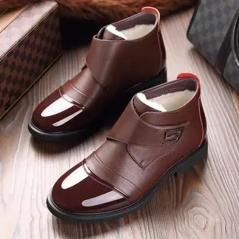 Мужские ботинки для холодной зимы 2024 года, новые ботильоны для мужчин, повседневные кожаные теплые плюшевые хлопковые туфли, мужские Zapatillas Hombre Deportiva Buty 38 чёрный