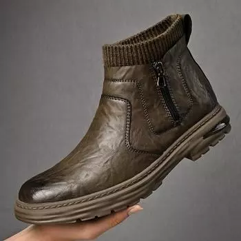 Мужские ботинки для мужчин Модельные кожаные туфли Челси Высокие формальные оксфорды 39 хаки