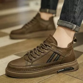 Мужские ботинки для отдыха на открытом воздухе Зимние высокие кожаные туфли Модная обувь Модные ботильоны Деловая повседневная обувь Мужские кроссовки 7