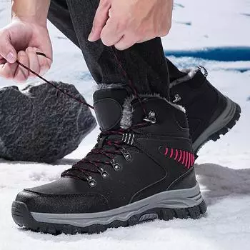 Мужские ботинки для походов на открытом воздухе Кроссовки для мужчин Зимние ботинки для снега Мужские ботинки для мотоциклистов до щиколотки Для мужчин Кроссовки для скалолазания Мужские 39 чёрный