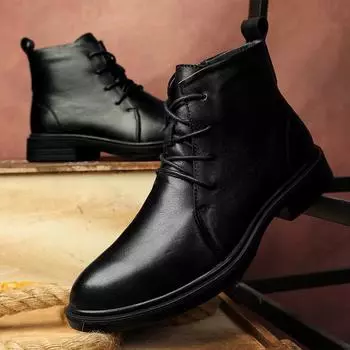 Мужские ботинки из натуральной кожи, модные мужские ботинки для мотокросса, теплые зимние ботинки на шнуровке для мужчин, новое поступление, мужские ботильоны для активного отдыха 38