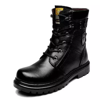 Мужские ботинки из натуральной кожи, мужские повседневные ботинки для езды на мотоцикле, охоты, ходьбы, дизайнерские ботинки Botas Hombre 988 38 чёрный