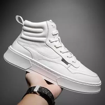 Мужские ботинки из натуральной кожи, повседневная обувь, мужские роскошные ботильоны, высококачественная обувь на шнуровке, на платформе, мужская обувь белого цвета, кроссовки 43