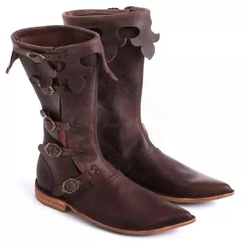 Мужские ботинки Knight Prince Cosplay Retro Bandage Leather Boots Halloween Carnival Stage Party Comfort Flat Hand Work Single Boots 36