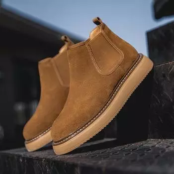 Мужские ботинки Martin из натуральной кожи и замши в стиле ретро — высокие, повседневные и рабочие, средней высоты 40