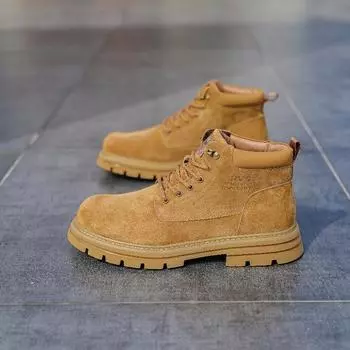 Мужские ботинки Martin из натуральной кожи большого размера, британский стиль, ретро-желтый, на все сезоны 49