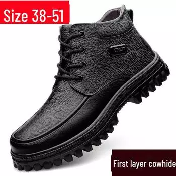 Мужские ботинки Martin из натуральной кожи очень большого размера, размеры 47-51, осень/зима, широкая колодка, толстая подошва, средний верх, бархат. 39