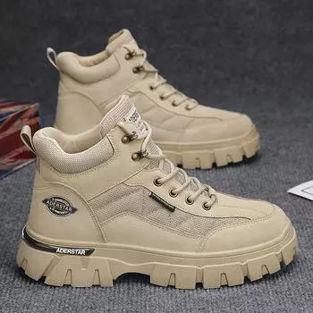 Мужские ботинки Martin на толстой подошве для осени/зимы: Износостойкие, модные ботинки для мотоциклистов и туристов 41 Standard