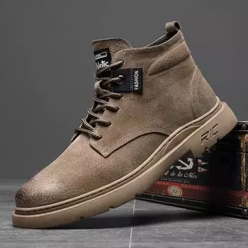 «Мужские ботинки Martin осень/зима 2024 года — средней высоты, натуральная кожа, повседневный британский стиль, бархат, теплые рабочие ботинки для пустыни» 43
