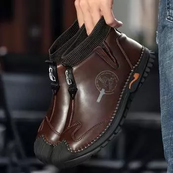 Мужские ботинки Martin ручной работы средней высоты — большой размер, на хлопковой подкладке, повседневный стиль для активного отдыха на осень/зиму 2023 г. 42