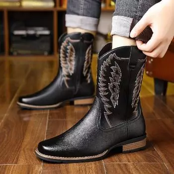 Мужские ботинки Модные ботинки челси Черновато-коричневые Мужские высокие повседневные Ботинки бренда Рыцарь Кожаные ботинки Обувь для тренировок на открытом воздухе 39-48 39