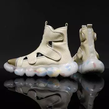 Мужские ботинки Модные трендовые римские сапоги Большие кожаные полые сандалии Мужская спортивная обувь Обувь для ходьбы для отдыха Весна-Осень Новинка 39